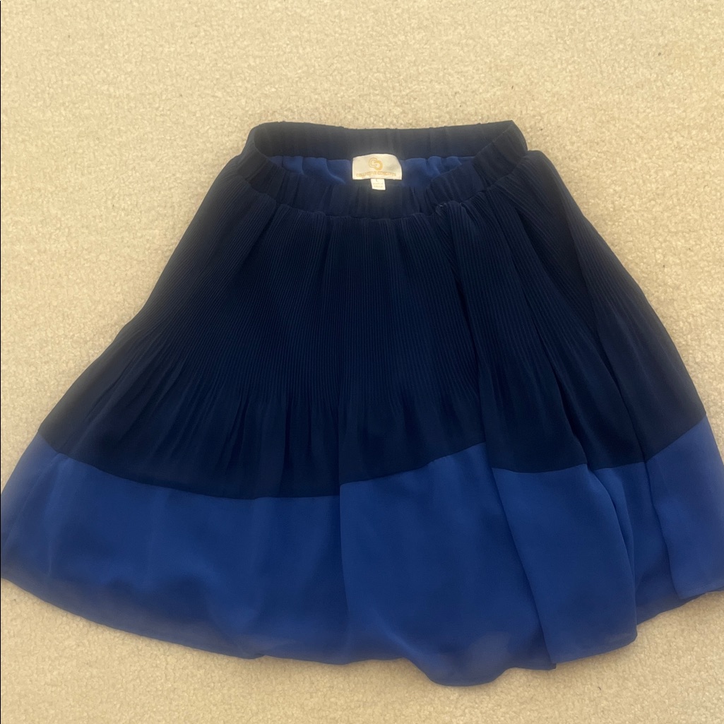 Collective Concepts Cobalt And Navy Elastic Waist Skirt